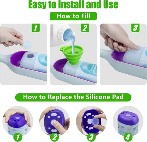 زجاجة ممسحة كهربائية قابلة لإعادة الملء من أجل Swiffer PowerMop، زجاجة فارغة قابلة لإعادة الاستخدام لممسحة الطاقة، حاوية محلول HDPE مقاومة للتسرب سعة 26 أونصة سائلة مع 5 حشوات من السيليكون وقمع قابل للطي in Kuwait