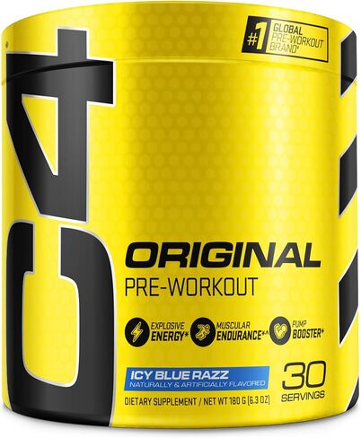 C4 Original Pre Workout Powder Fruit Punch - Vitamin C for Immune Support - Sugar Free Preworkout Energy for Men & Women - 150mg Caffeine + Beta Alanine + Creatine - 60 Servings in Kuwait