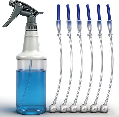 6 Pack Universal Fit 360° Spray Bottle Adapter, 4.3in Weighted Tube Replacement for Triggers and Pump Sprayers, for Kitchen, Garden, Home and Office, Cleaning Solutions (6*Pack) in Kuwait