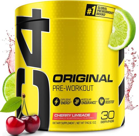 C4 Original Pre Workout Powder Fruit Punch - Vitamin C for Immune Support - Sugar Free Preworkout Energy for Men & Women - 150mg Caffeine + Beta Alanine + Creatine - 60 Servings in Kuwait