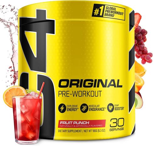 C4 Original Pre Workout Powder Fruit Punch - Vitamin C for Immune Support - Sugar Free Preworkout Energy for Men & Women - 150mg Caffeine + Beta Alanine + Creatine - 60 Servings in Kuwait