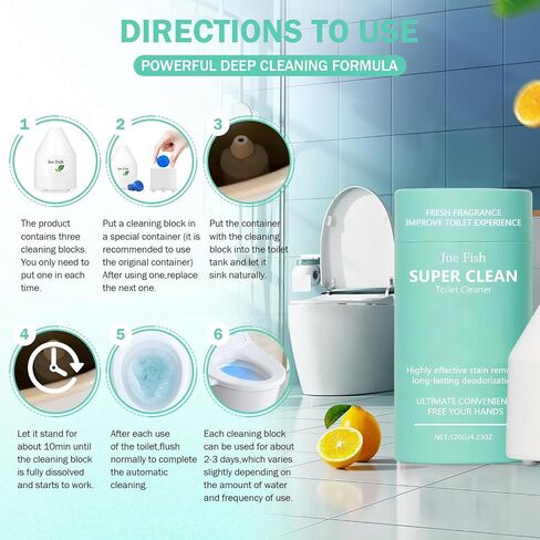 Krazy Klean Toilet Cleaner - Automatic Flush-Activated | Plant-Based Freshness | Deep Cleans Bowl & Pipes, Micro-Porous Design Krazy Clean Toilet Cleaner, Krazy Klean Pro for Tanks And Toilets in Kuwait