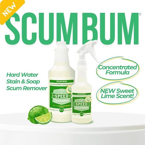 Speed Cleaning Scum Bum Hard Water Remover, Bathroom & Tile Cleaner, Non-Toxic, Biodegradable, Commercial Strength, 16 oz Ready to Use in Kuwait