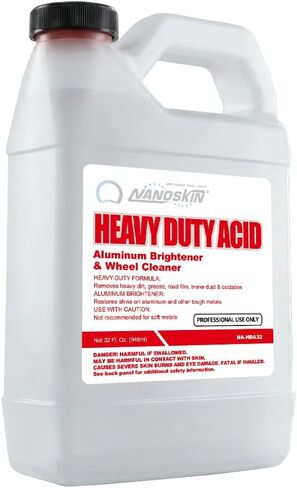 Nanoskin Heavy Duty Acid Aluminum Brightener & Wheel Cleaner 32 Oz. – For Professional Use Only | Industrial Cleaning Chemical for Degreasing, Oxidation Removal & Aluminum Surface Brightening in Kuwait