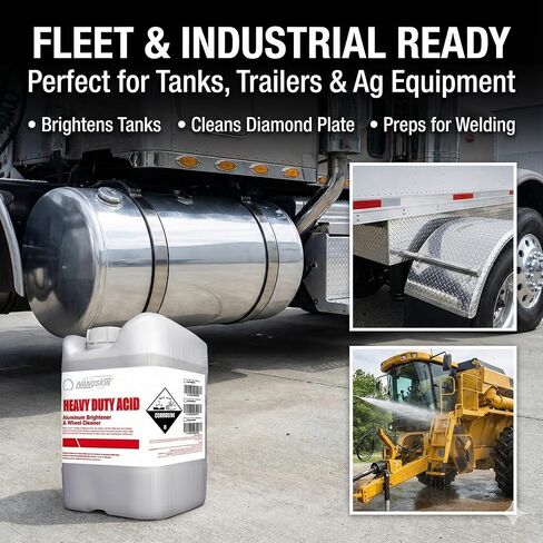 Nanoskin Heavy Duty Acid Aluminum Brightener & Wheel Cleaner 32 Oz. – For Professional Use Only | Industrial Cleaning Chemical for Degreasing, Oxidation Removal & Aluminum Surface Brightening in Kuwait
