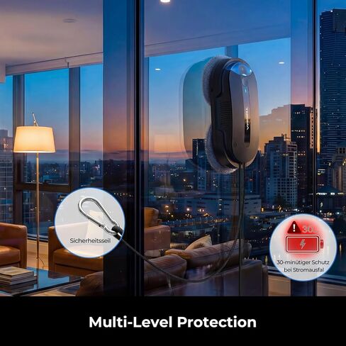 Tosima X1 Window Cleaning Robot, 6400Pa Intelligent Variable Suction, Dual Auto-Spray Smart Window Cleaner with Smart Navigation, Remote Control and Triple Safety, Anti-Drop, for All Smooth Surfaces in Kuwait