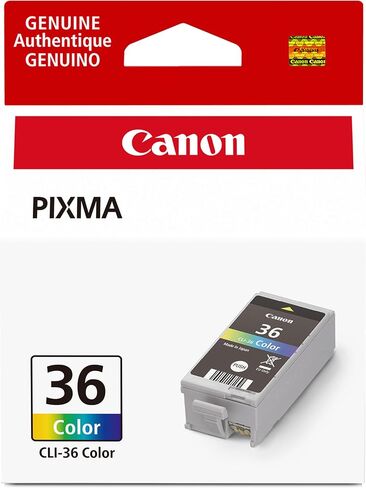 Canon CLI-36 Color Ink Tank Compatible to Printer mini320, mini260, iP100, iP110 & Ink Photo Paper Plus Glossy II 4" x 6" 400 Sheets (1432C007) in Saudi Arabia