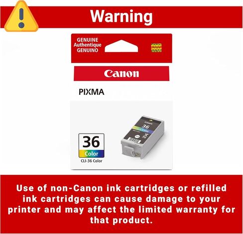 Canon CLI-36 Color Ink Tank Compatible to Printer mini320, mini260, iP100, iP110 & Ink Photo Paper Plus Glossy II 4" x 6" 400 Sheets (1432C007) in Saudi Arabia