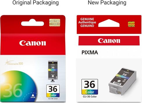 Canon CLI-36 Color Ink Tank Compatible to Printer mini320, mini260, iP100, iP110 & Ink Photo Paper Plus Glossy II 4" x 6" 400 Sheets (1432C007) in Saudi Arabia