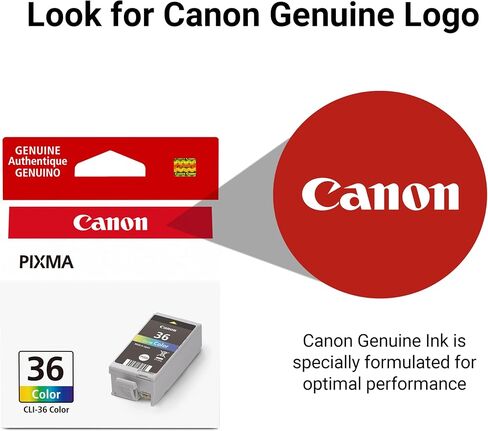 Canon CLI-36 Color Ink Tank Compatible to Printer mini320, mini260, iP100, iP110 & Ink Photo Paper Plus Glossy II 4" x 6" 400 Sheets (1432C007) in Saudi Arabia
