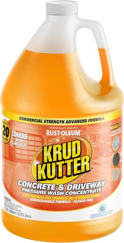 Krud Kutter Concrete & Driveway Pressure Washer Concentrate & Manual Use Cleaner | Cuts Through The Toughest Oil & Grease Stains From Concrete, Asphalt, Stone, Brick, Pavement and More | 1 Gallon in Kuwait