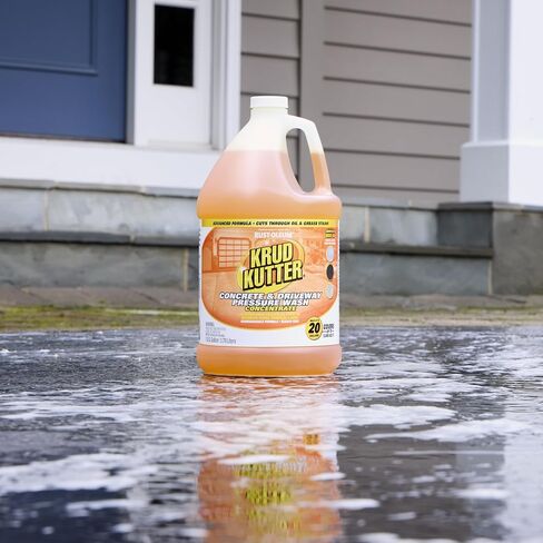 Krud Kutter Concrete & Driveway Pressure Washer Concentrate & Manual Use Cleaner | Cuts Through The Toughest Oil & Grease Stains From Concrete, Asphalt, Stone, Brick, Pavement and More | 1 Gallon in Kuwait