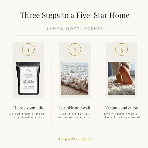 Lapew Hotel Scents Luxury Carpet Deodorizer Powder | Vendôme Suite 1 | Inspired by the Ritz-Carlton | Hotel Scented Carpet Freshener | 36oz in Kuwait