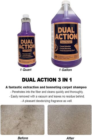 Dual Action Carpet & Bonnet Shampoo, Deodorizing, Carpet Extraction, 1 Gal in Kuwait