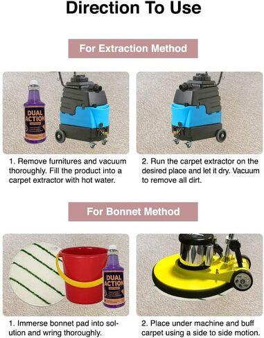 Dual Action Carpet & Bonnet Shampoo, Deodorizing, Carpet Extraction, 1 Gal in Kuwait