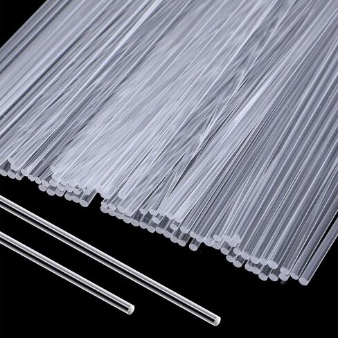 100 Pcs Flat Clear Sticks, 12 Inch Acrylic Rod, Cake Dowels Model Sticks | Stands Topper Cupcake Plastic Rods Plant Stakes for Toppers Rod DIY Crafts Dowel Party Decorations Gardening in Kuwait