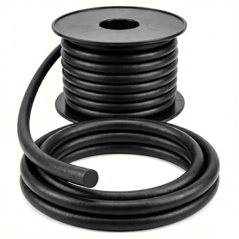 Solid Rubber Cord - 1/2" Diameter - 5 Feet Black Buna, 70 Durometer Round Rubber Rod for O-Rings, Gaskets, Seals - Oil & Gas Resistant in Kuwait