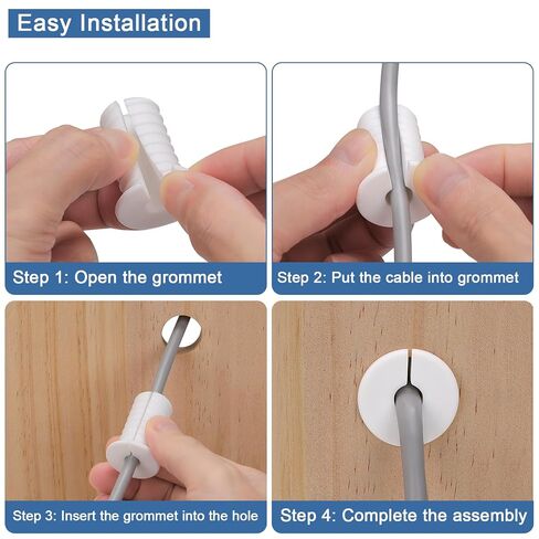 Starlink Wall Grommet 2 Pack, 3/4 Inch Cable Grommets Pass Through Wall Bushing, Starlink Cable Routing Kit for Ethernet Cable Protection, Silicone Material, White in Kuwait