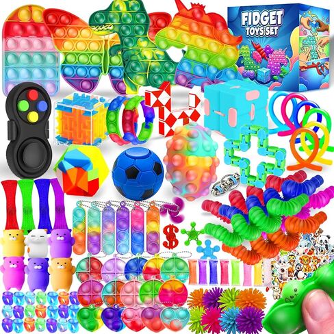Fidget Toys Set, 160 Pack Sensory Toys Party Favors Kids Autism Autistic Children, Classroom Treasure Box Chest Prizes Pinata Stuffer Gifts Small Mini Bulk Toy Carnival ADHD in Kuwait
