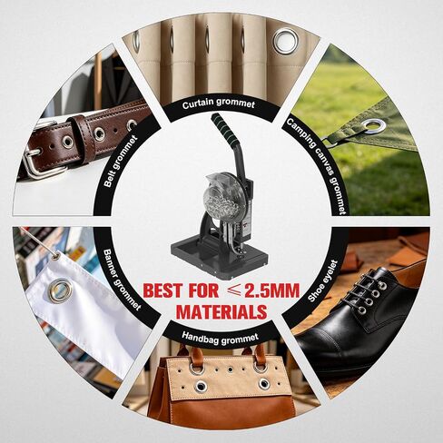 Automatic Eyelet Feeding Machine (5/16" 8mm) Grommet Machine, Heavy Duty Hand Eyelet Tool Grommet Tool Without Button Accessories for Banner, Awning, Leather, Poster DIY Projects in Kuwait