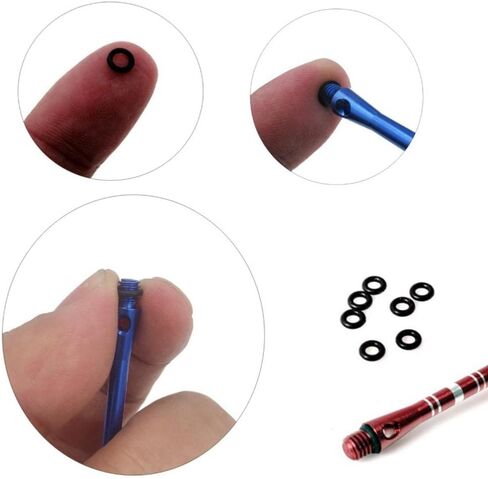 200 Pieces Shaft Tip Gasket Grommets 2BA Aluminum Rubber 2mm Barrel Washer for Securing Tightening Stem Accessories in Kuwait