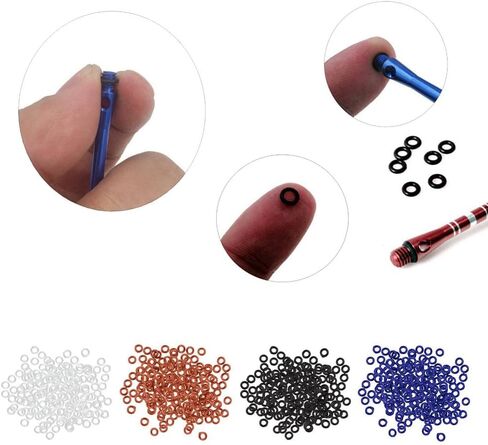 200 Pieces Shaft Tip Gasket Grommets 2BA Aluminum Rubber 2mm Barrel Washer for Securing Tightening Stem Accessories in Kuwait
