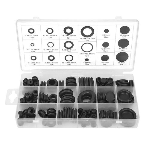 Rubber Grommets for Wiring, Rubber Grommet Kit with Assortment Set, Electrical Wire Gasket Washer Seal, 125Pcs Rubber Grommets in Kuwait