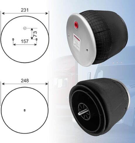 Air Spring Bag Compatible with Freightliner Trucks OEM Replace W01-358-9069 910-14P312 1R12-069 669 566243048 566243038 S13031 in Kuwait