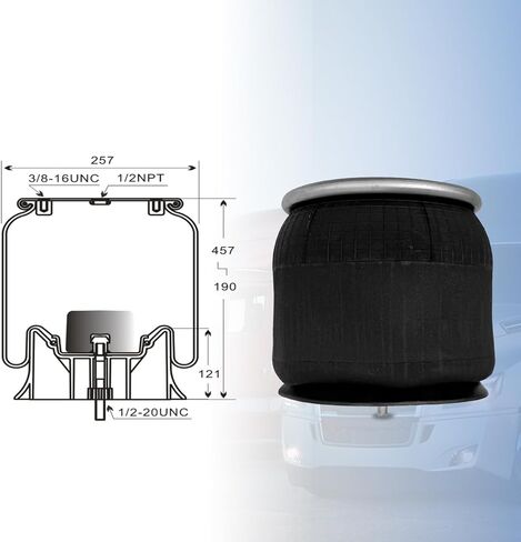 Air Spring Bag Compatible with Freightliner Trucks OEM Replace W01-358-9069 910-14P312 1R12-069 669 566243048 566243038 S13031 in Kuwait
