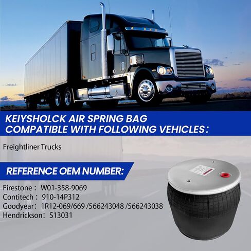 Air Spring Bag Compatible with Freightliner Trucks OEM Replace W01-358-9069 910-14P312 1R12-069 669 566243048 566243038 S13031 in Kuwait