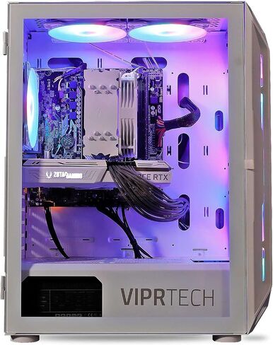 كمبيوتر سطح المكتب ViprTech Rebel Gaming PC - AMD Ryzen 5 (12-LCore 3.9 جيجا هرتز)، RTX 2060 Super 8 جيجا، ذاكرة الوصول العشوائي DDR4 16 جيجا، 512 جيجا NVMe SSD، جاهز للواقع الافتراضي، بث، واي فاي، RGB، Windows 11، ضمان in Kuwait