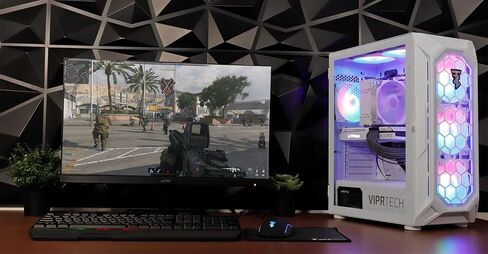 كمبيوتر سطح المكتب ViprTech Rebel Gaming PC - AMD Ryzen 5 (12-LCore 3.9 جيجا هرتز)، RTX 2060 Super 8 جيجا، ذاكرة الوصول العشوائي DDR4 16 جيجا، 512 جيجا NVMe SSD، جاهز للواقع الافتراضي، بث، واي فاي، RGB، Windows 11، ضمان in Kuwait