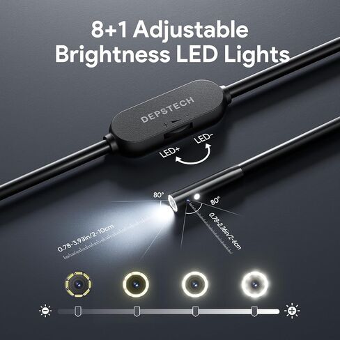 DEPSTECH 2K Endoscope Camera with Light: 2560P QHD Dual Lens Inspection Borescope with 16.5FT Snake Cable for iPhone & Android, Industrial Scope Automotive Tools for Sewer, HVAC, Plumbing, Mechanic in Kuwait