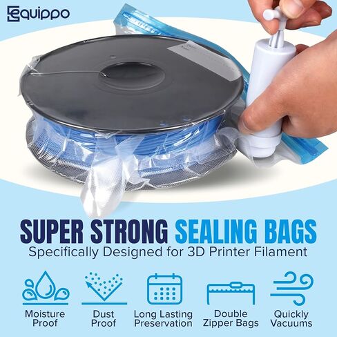 3D Printer Filament Storage Kit – 30 Vacuum Storage Bags with Electric Pump, 30 Silica Gel Packs, 5 Clips, 2 Markers & Manual Backup Pump – 3D Printing Filament Storage Solution in Kuwait