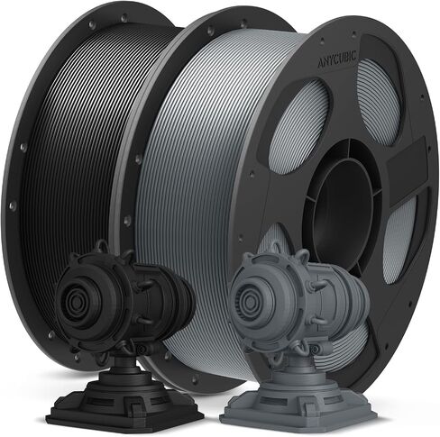 ANYCUBIC PLA Plus (PLA+), 3D Printer Filament 1.75mm Bundle, High Toughness, Dimensional Accuracy +/- 0.02mm, Print with Most FDM 3D Printers, 1KG Reusable Spool, 2kg, Black + Black in Kuwait