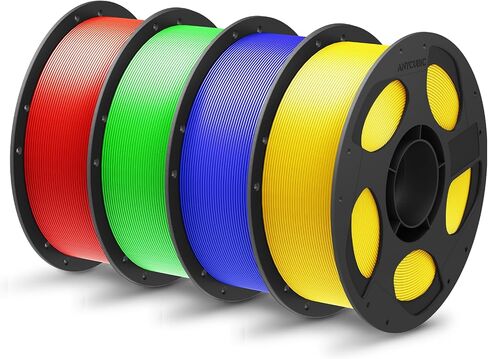 ANYCUBIC PLA Plus (PLA+), 3D Printer Filament 1.75mm Bundle, High Toughness, Dimensional Accuracy +/- 0.02mm, Print with Most FDM 3D Printers, 1KG Reusable Spool, 2kg, Black + Black in Kuwait
