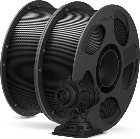 ANYCUBIC PLA Plus (PLA+), 3D Printer Filament 1.75mm Bundle, High Toughness, Dimensional Accuracy +/- 0.02mm, Print with Most FDM 3D Printers, 1KG Reusable Spool, 2kg, Black + Black in Kuwait