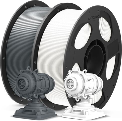 ANYCUBIC PLA Plus (PLA+), 3D Printer Filament 1.75mm Bundle, High Toughness, Dimensional Accuracy +/- 0.02mm, Print with Most FDM 3D Printers, 1KG Reusable Spool, 2kg, Black + Black in Kuwait
