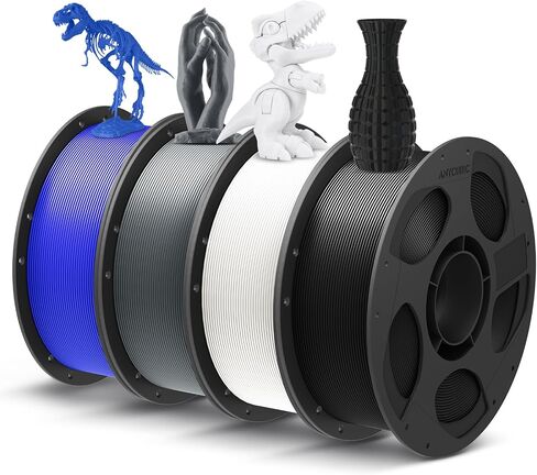 ANYCUBIC PLA Plus (PLA+), 3D Printer Filament 1.75mm Bundle, High Toughness, Dimensional Accuracy +/- 0.02mm, Print with Most FDM 3D Printers, 1KG Reusable Spool, 2kg, Black + Black in Kuwait
