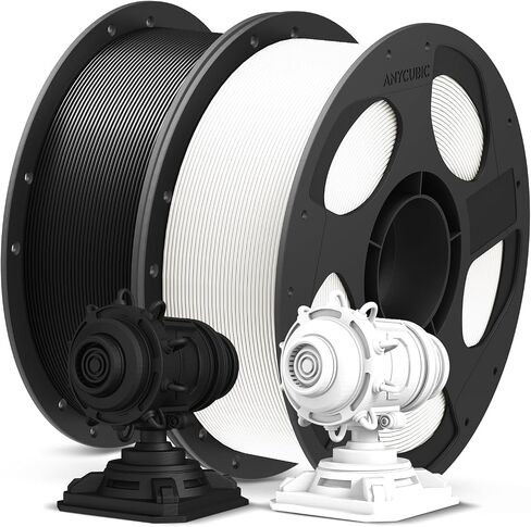 ANYCUBIC PLA Plus (PLA+), 3D Printer Filament 1.75mm Bundle, High Toughness, Dimensional Accuracy +/- 0.02mm, Print with Most FDM 3D Printers, 1KG Reusable Spool, 2kg, Black + Black in Kuwait