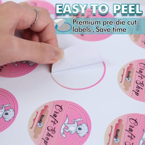 Koala Round Labels 2.5 Inch, Matte Waterproof Printable Circle Stickers for Inkjet and Laser Printer, 240 Circle Labels for Brand Logo, Bottle, Jar in Kuwait