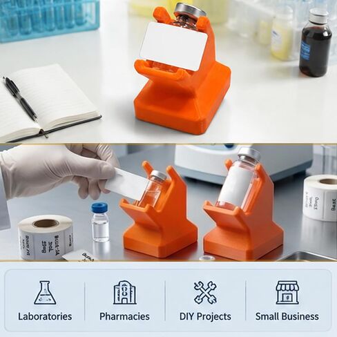 2 Pcs Vial Label Applicator Tool for 3mL (40x20mm Labels) and 10mL(50x30mm Labels) Precision Alignment Guide for Fast Batch Labeling, Ergonomic Tilted Desktop Design for DIY & Lab in Kuwait