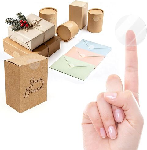 1440 Pcs 1′′ Clear Circle Stickers for Sealing, Premium PET Transparent Envelope Seals with Strong Adhesive, Zero Curling Round Tamper Proof Stickers for Packaging, Mailers, Cards, Gifts in Kuwait