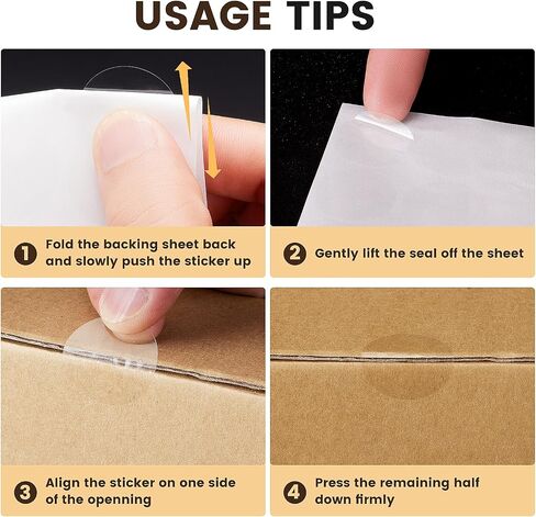 1440 Pcs 1′′ Clear Circle Stickers for Sealing, Premium PET Transparent Envelope Seals with Strong Adhesive, Zero Curling Round Tamper Proof Stickers for Packaging, Mailers, Cards, Gifts in Kuwait