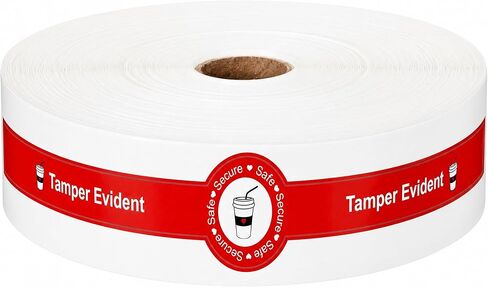 100 Pcs Safe Secure Tamper Evident Seals Stickers for Drink Lids 1x9 Inch - Food Delivery Stickers Sealed for Freshness Labels Drink Food Seals in Kuwait