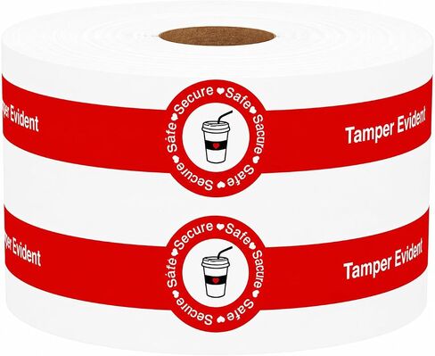 500 Pcs Safe Secure Tamper Evident Seals Stickers for Drink Lids 1x9 Inch - Food Delivery Stickers Sealed for Freshness Labels Drink Food Seals in Kuwait