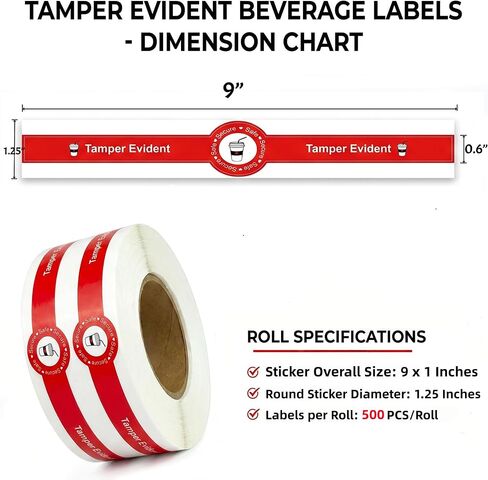 500 Pcs Safe Secure Tamper Evident Seals Stickers for Drink Lids 1x9 Inch - Food Delivery Stickers Sealed for Freshness Labels Drink Food Seals in Kuwait