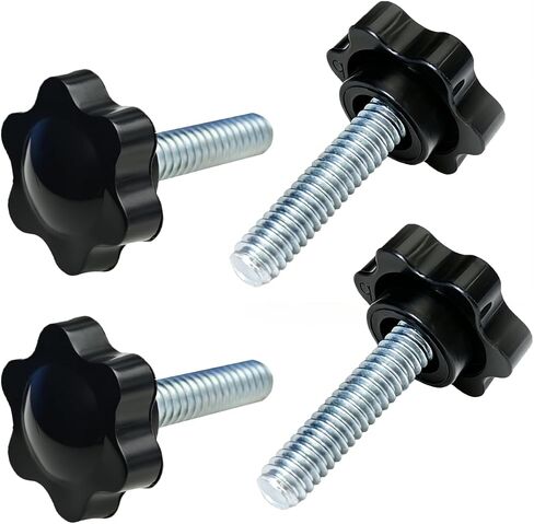 4pcs 1/4"-20 Thread Star Knob, Hex Shaped Thumb Screw with 1'' Bolts Clamping Knob Hand Tightening for Umbrella Base Screw Replacement, Jig, T Track Bolts, Clamps in Kuwait