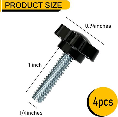 4pcs 1/4"-20 Thread Star Knob, Hex Shaped Thumb Screw with 1'' Bolts Clamping Knob Hand Tightening for Umbrella Base Screw Replacement, Jig, T Track Bolts, Clamps in Kuwait