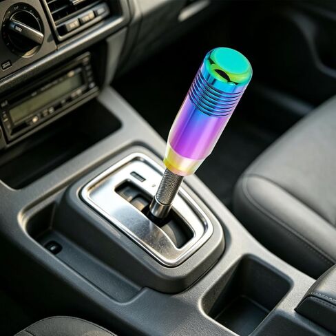 Abfer 3" Aluminum Alloy Short Shifter Knob, Metal Gear Lever Stick Shift Knob Car Shifting Head with Adapter Fit Most Manual Automatic Motor Vehicles, Multicolor in Kuwait